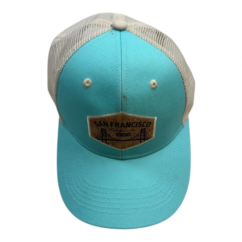 Turquoise San Francisco California Bridge‎ Mesh Trucker Hat One Size Fits All